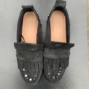 Zara Suede & Studded Loafers